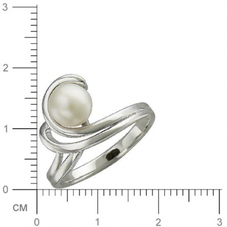 Кольцо с жемчугом из серебра (арт. 829735)