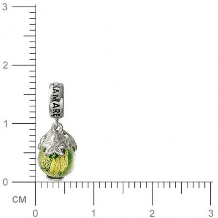 Подвеска-Шарм Цветок с муранского стекла, вставкой из эмали из серебра (арт. 829812)
