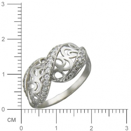 Кольцо с фианитами из серебра (арт. 830005)