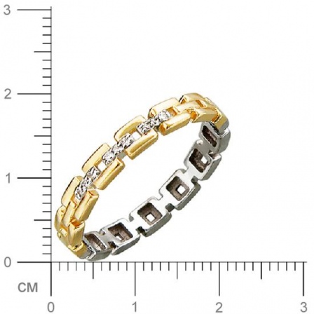 Кольцо с фианитами из комбинированного золота (арт. 830075)