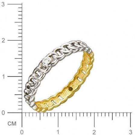 Кольцо с фианитами из комбинированного золота (арт. 830079)