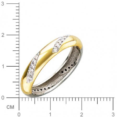 Кольцо с фианитами из комбинированного золота (арт. 830082)