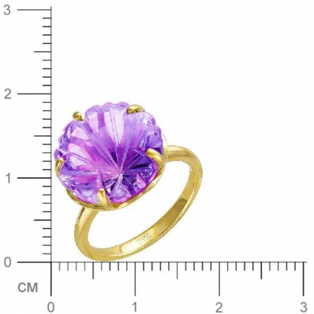 Кольцо Цветок с 1 аметистом из жёлтого золота (арт. 830289)