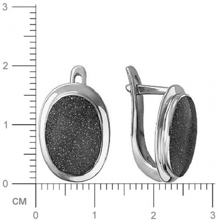 Серьги с авантюринами из серебра (арт. 830788)