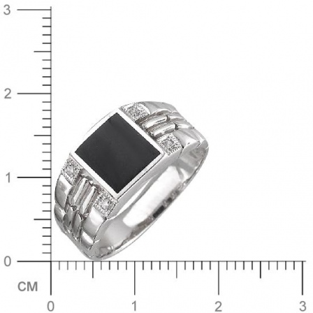 Кольцо с агатом, фианитами из серебра (арт. 830813)