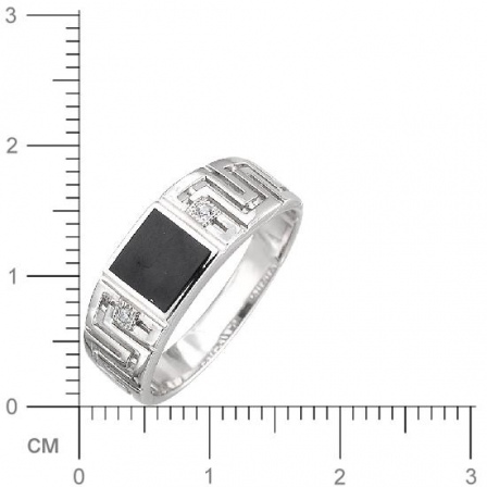 Кольцо с агатом, фианитами из серебра (арт. 830814)
