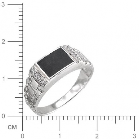 Кольцо с агатом, фианитами из серебра (арт. 830817)