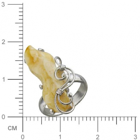 Кольцо с янтарем из серебра (арт. 831584)