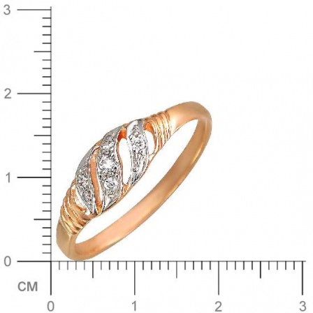 Кольцо с фианитами из красного золота (арт. 831902)