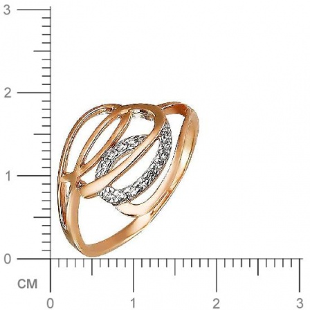 Кольцо с фианитами из красного золота (арт. 831903)