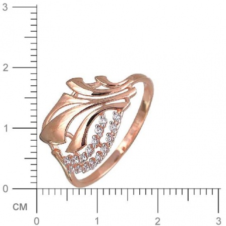 Кольцо с фианитами из красного золота (арт. 831937)