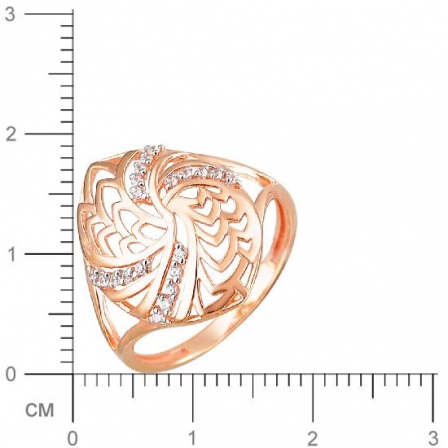 Кольцо с фианитами из красного золота (арт. 831992)