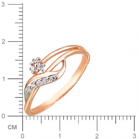 Кольцо с фианитами из красного золота (арт. 832145)