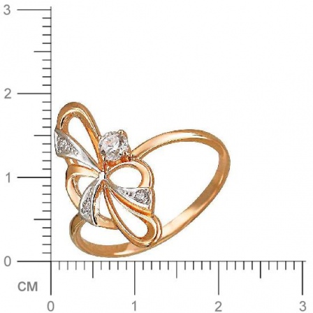 Кольцо с фианитами из красного золота (арт. 832150)