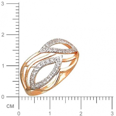Кольцо с фианитами из красного золота (арт. 832170)