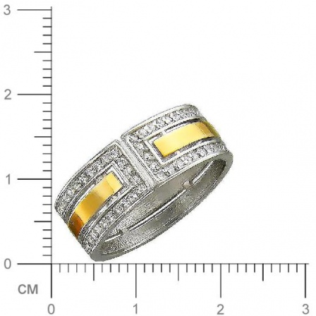 Кольцо с фианитами из серебра с позолотой (арт. 832369)