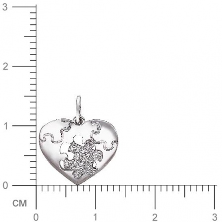 Подвеска Сердце с фианитами из серебра (арт. 832394)
