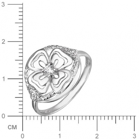 Кольцо Цветок из серебра (арт. 832542)