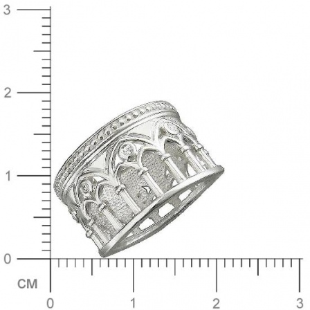 Кольцо с фианитами из серебра (арт. 832685)