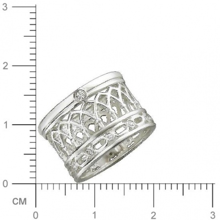 Кольцо с фианитами из серебра (арт. 832687)
