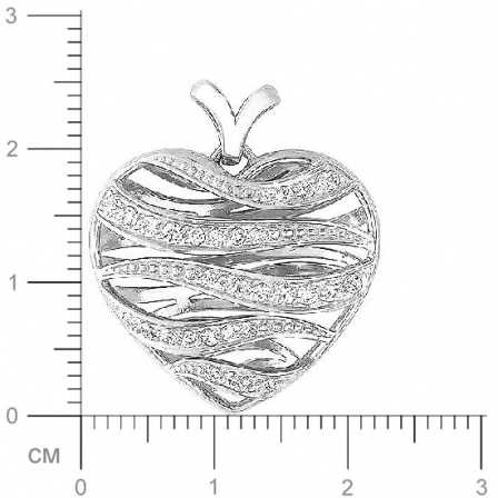 Подвеска Сердце с фианитами из серебра (арт. 833513)