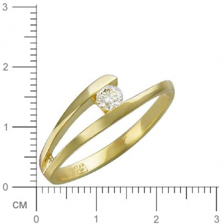 Кольцо с бриллиантом из желтого золота (арт. 833691)