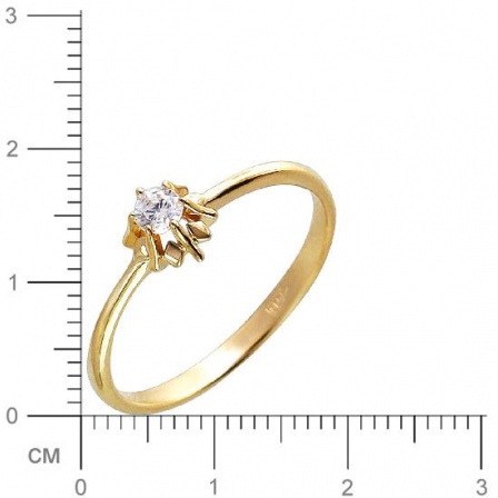 Кольцо с фианитом из желтого золота (арт. 834155)