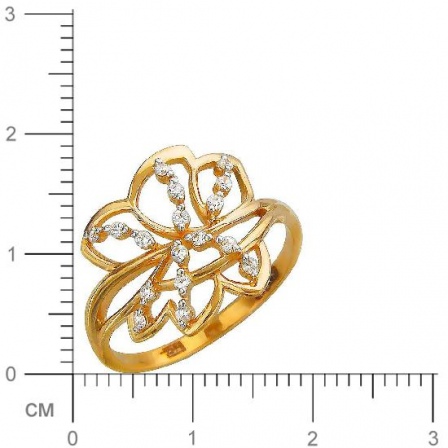 Кольцо с фианитами из красного золота (арт. 834242)