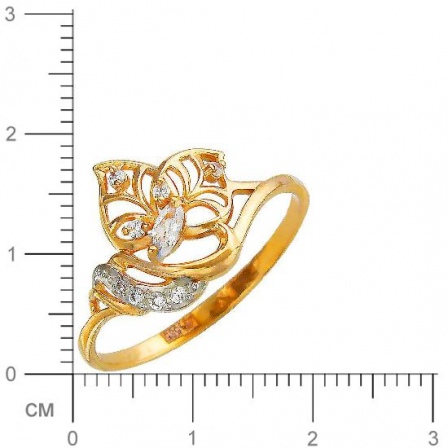 Кольцо с фианитами из красного золота (арт. 834247)