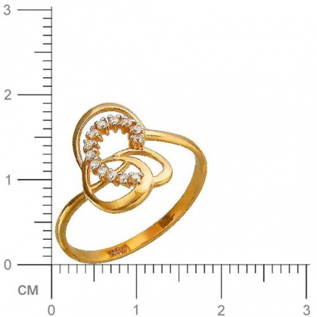 Кольцо с фианитами из красного золота (арт. 834249)