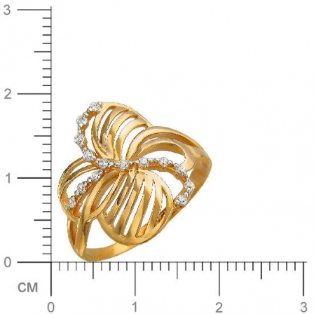 Кольцо с фианитами из красного золота (арт. 834253)