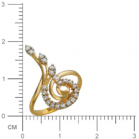 Кольцо с фианитами из красного золота (арт. 834257)