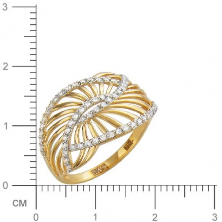 Кольцо с фианитами из красного золота (арт. 834263)