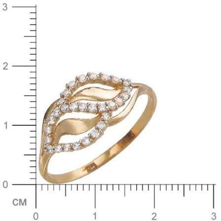 Кольцо с фианитами из красного золота (арт. 834271)