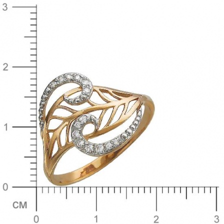 Кольцо с фианитами из красного золота (арт. 834272)