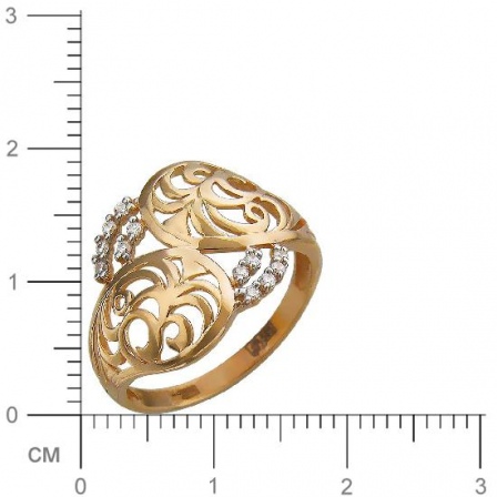 Кольцо с фианитами из красного золота (арт. 834273)