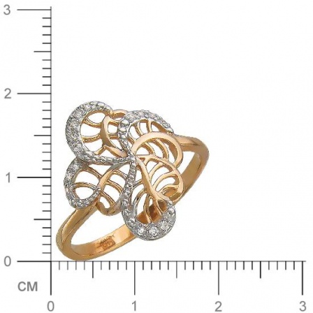 Кольцо с фианитами из красного золота (арт. 834274)