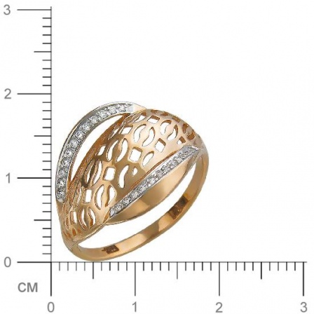 Кольцо с фианитами из красного золота (арт. 834285)