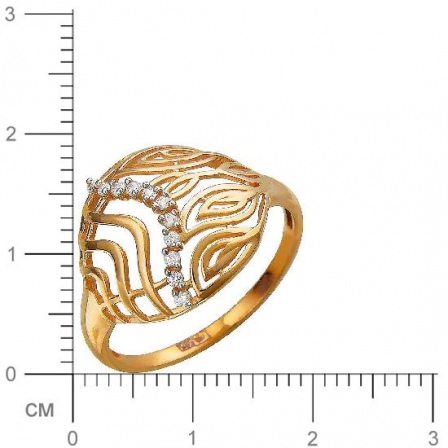Кольцо с фианитами из красного золота (арт. 834306)