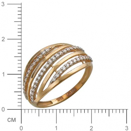 Кольцо с фианитами из красного золота (арт. 834345)