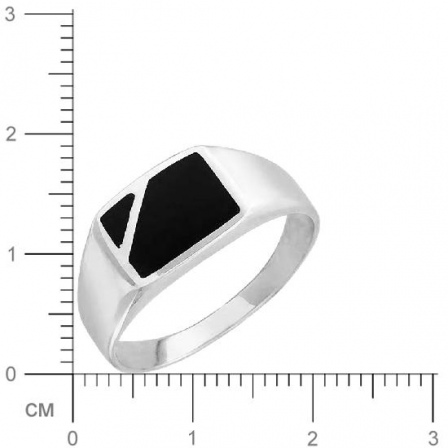 Кольцо с ониксами из серебра (арт. 834538)