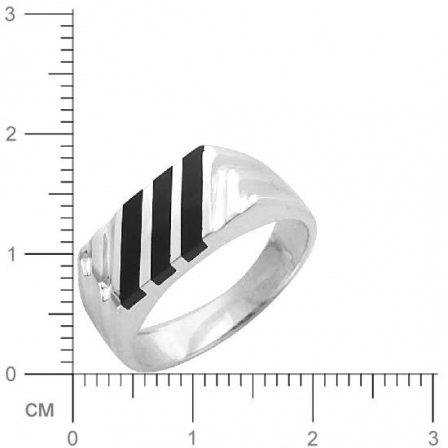 Кольцо с ониксами из серебра (арт. 834546)