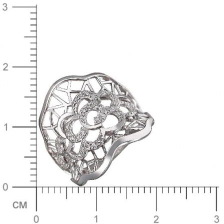 Кольцо с фианитами из серебра (арт. 834739)