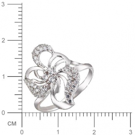 Кольцо с фианитами из серебра (арт. 834745)