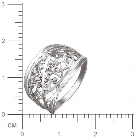 Кольцо с фианитами из серебра (арт. 834752)