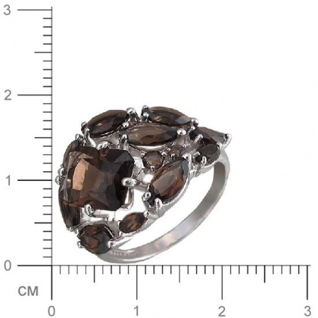 Кольцо с раухтопазами из серебра (арт. 834796)