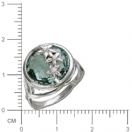 Кольцо Цветы с празиолитом и фианитами из серебра (арт. 835107)