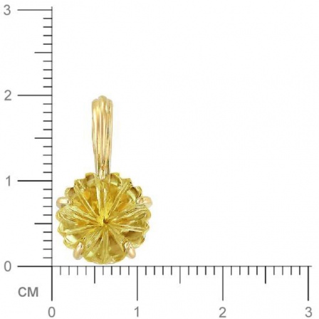 Подвеска Цветок с 1 цитрином из жёлтого золота (арт. 835161)