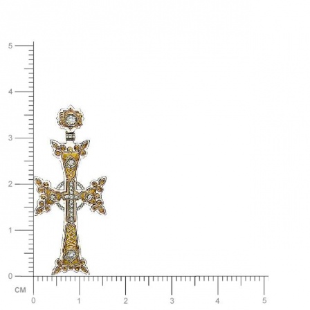 Крестик с 32 бриллиантами из комбинированного золота (арт. 835174)