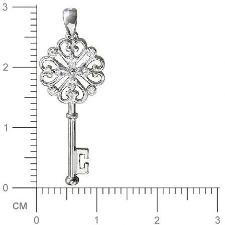 Подвеска Ключик с фианитами из серебра (арт. 835363)